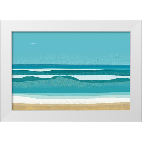 Seascape  Views White Modern Wood Framed Art Print by PELA