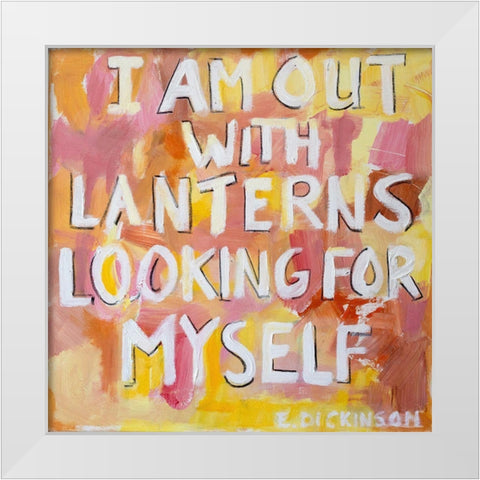 Out  with Lanterns White Modern Wood Framed Art Print by Marie, Susanne