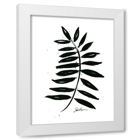 Inked Leaves II White Modern Wood Framed Art Print by Augustine, Jodi