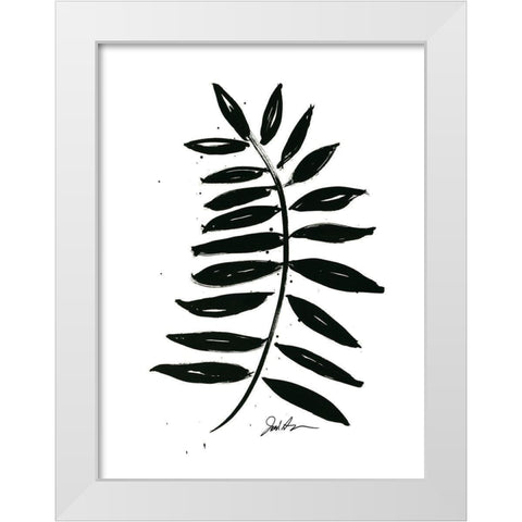 Inked Leaves II White Modern Wood Framed Art Print by Augustine, Jodi