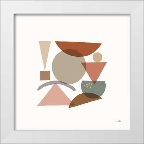 Geo Metrical III White Modern Wood Framed Art Print by Pela
