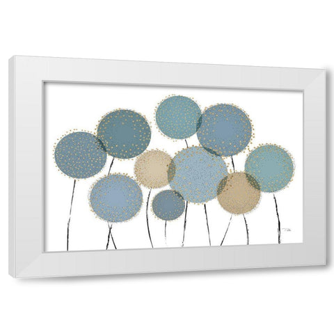 Bloom in Blue White Modern Wood Framed Art Print by Pela