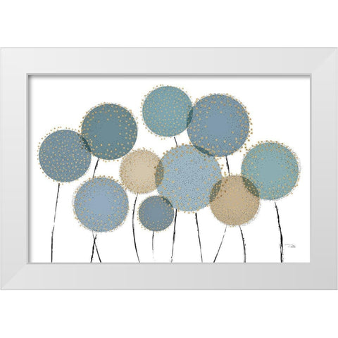 Bloom in Blue White Modern Wood Framed Art Print by Pela