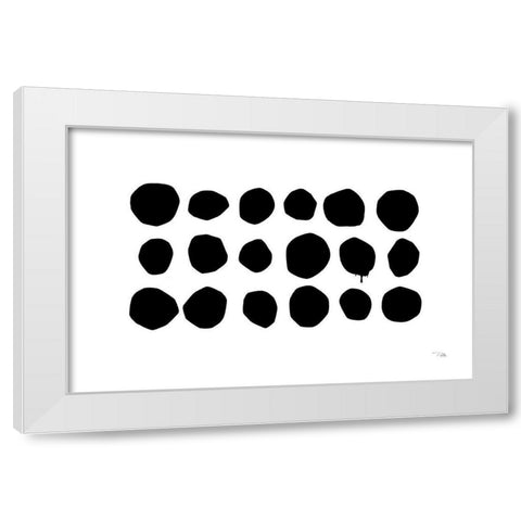 Simple Dots I White Modern Wood Framed Art Print by Pela