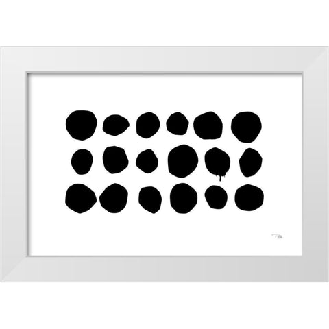 Simple Dots I White Modern Wood Framed Art Print by Pela