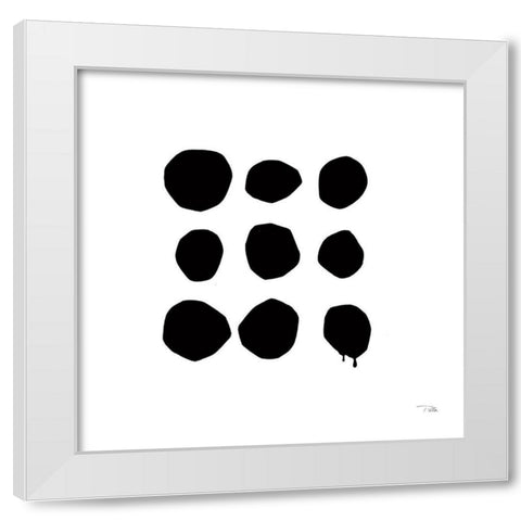Simple Dots II White Modern Wood Framed Art Print by Pela