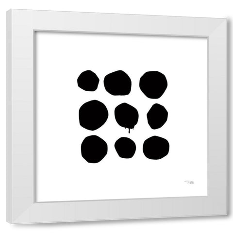 Simple Dots III White Modern Wood Framed Art Print by Pela