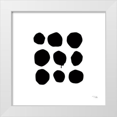 Simple Dots III White Modern Wood Framed Art Print by Pela