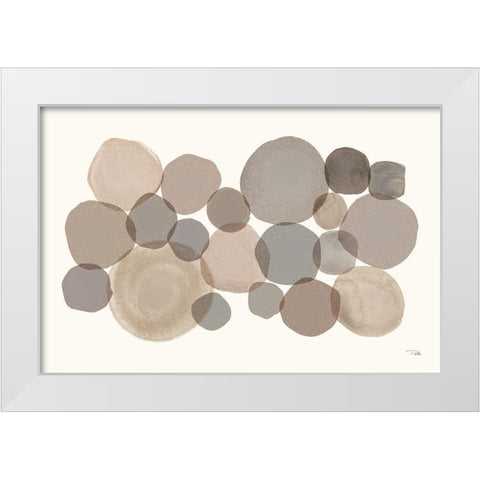Stone Echoes neutral I White Modern Wood Framed Art Print by Pela
