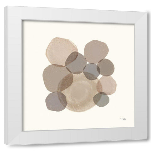 Stone Echoes neutral II White Modern Wood Framed Art Print by Pela