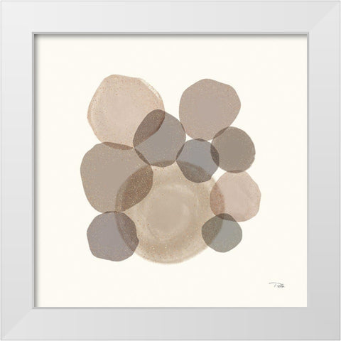 Stone Echoes neutral II White Modern Wood Framed Art Print by Pela