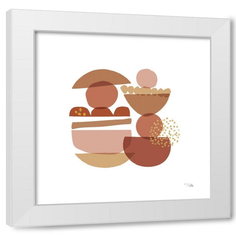 Crowded Forms blush III White Modern Wood Framed Art Print by Pela