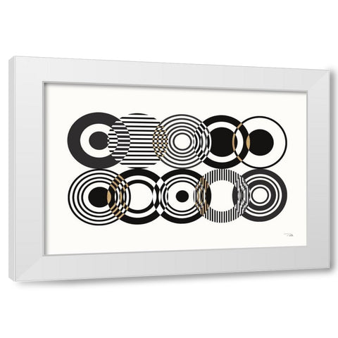Deco Retro black I White Modern Wood Framed Art Print by Pela