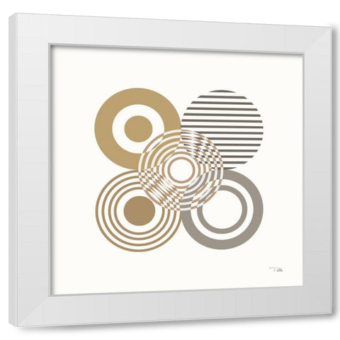 Deco Retro earth II White Modern Wood Framed Art Print by Pela