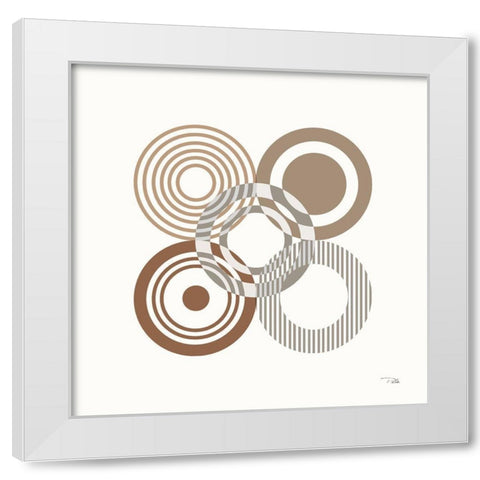 Deco Retro earth III White Modern Wood Framed Art Print by Pela