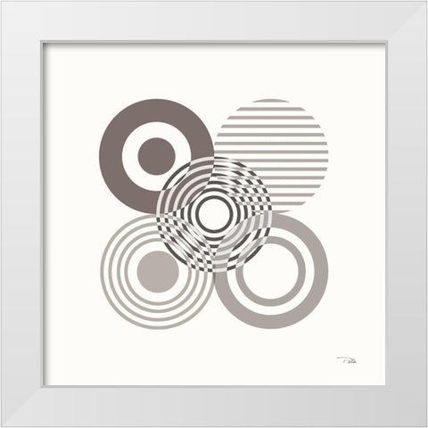 Deco Retro grey II White Modern Wood Framed Art Print by Pela