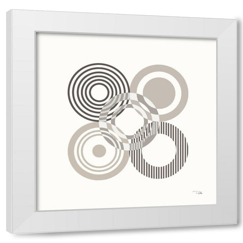 Deco Retro grey III White Modern Wood Framed Art Print by Pela
