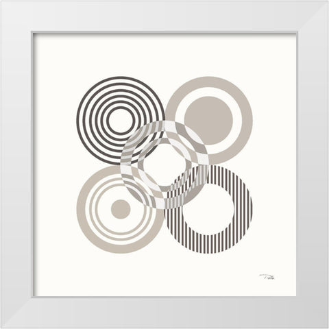 Deco Retro grey III White Modern Wood Framed Art Print by Pela