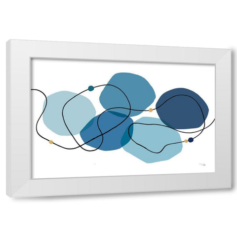Sinuous Trajectory blue I White Modern Wood Framed Art Print by Pela