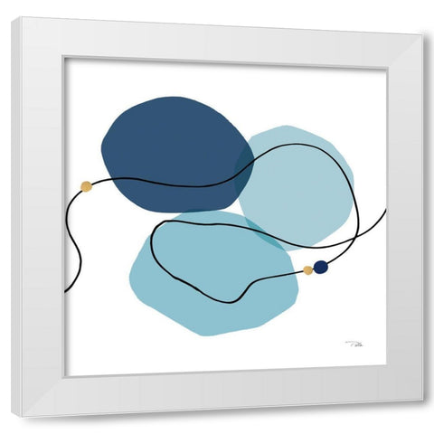 Sinuous Trajectory blue II White Modern Wood Framed Art Print by Pela