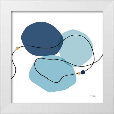 Sinuous Trajectory blue II White Modern Wood Framed Art Print by Pela