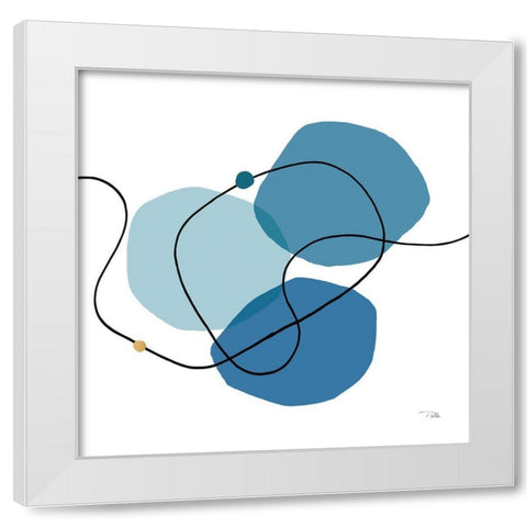 Sinuous Trajectory blue III White Modern Wood Framed Art Print by Pela