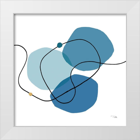 Sinuous Trajectory blue III White Modern Wood Framed Art Print by Pela