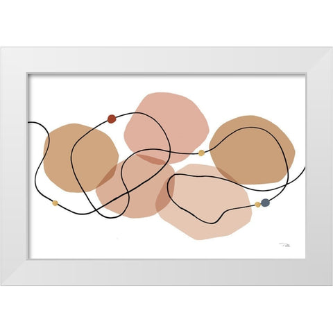 Sinuous Trajectory blush I White Modern Wood Framed Art Print by Pela