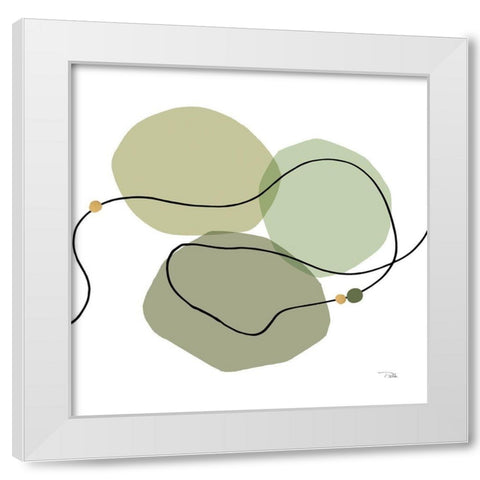 Sinuous Trajectory green II White Modern Wood Framed Art Print by Pela
