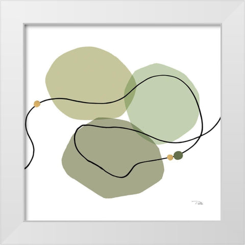 Sinuous Trajectory green II White Modern Wood Framed Art Print by Pela