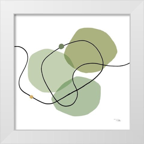 Sinuous Trajectory green III White Modern Wood Framed Art Print by Pela