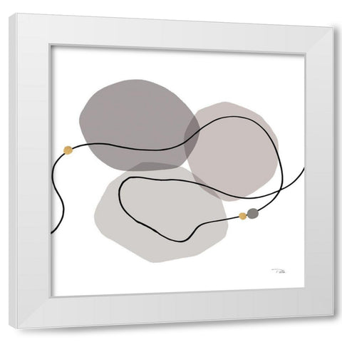 Sinuous Trajectory grey II White Modern Wood Framed Art Print by Pela