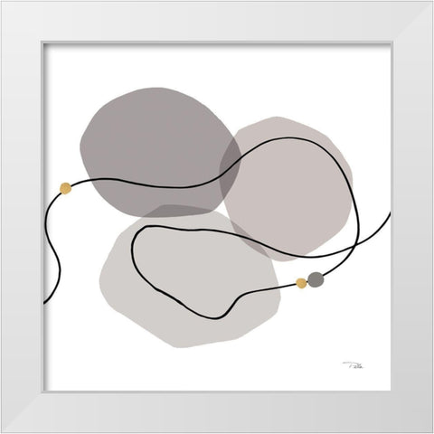 Sinuous Trajectory grey II White Modern Wood Framed Art Print by Pela