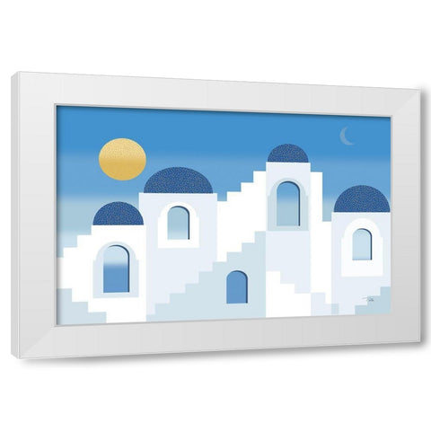 La Casa White Modern Wood Framed Art Print by Pela