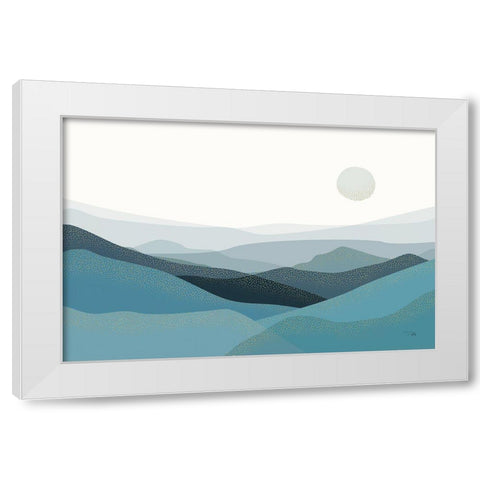 Mountain Trail White Modern Wood Framed Art Print by Pela