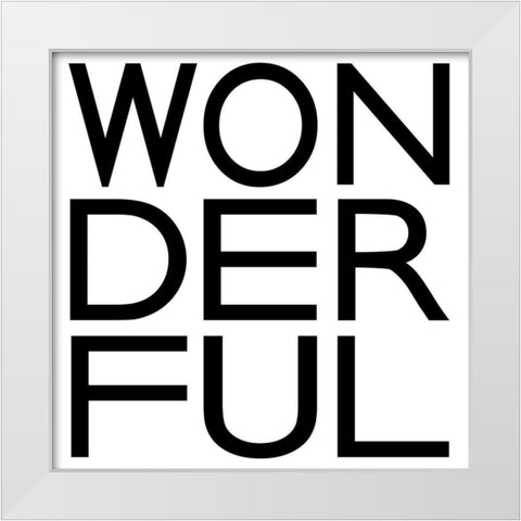 In Black And White I-Wonderful White Modern Wood Framed Art Print by JC Designs