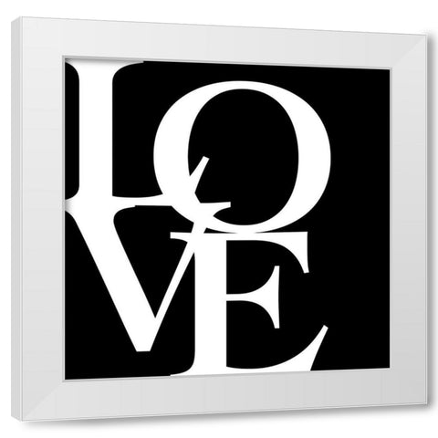 In Black And White V-Love White Modern Wood Framed Art Print by JC Designs