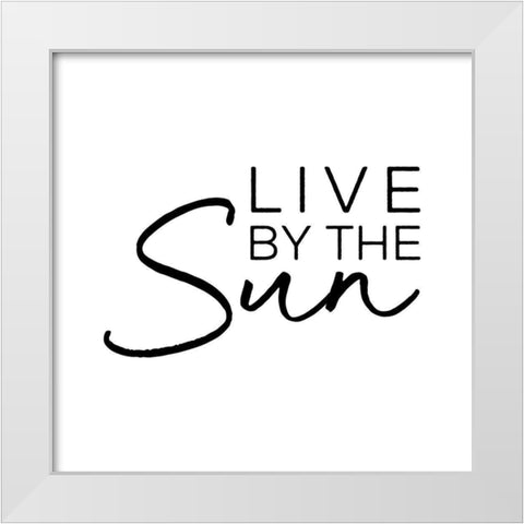 In Black And White Sentiment V-Sun White Modern Wood Framed Art Print by JC Designs