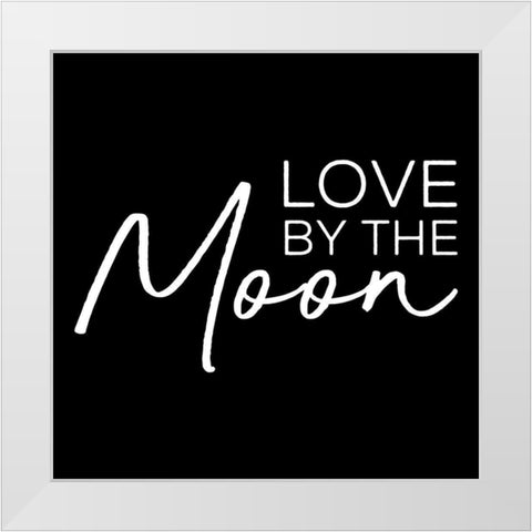 In Black And White Sentiment VI-Moon White Modern Wood Framed Art Print by JC Designs