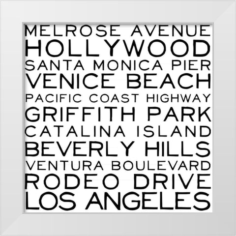 In Black And White Travel VI-California White Modern Wood Framed Art Print by JC Designs