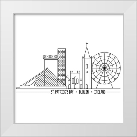In Black And White Travel X-Ireland White Modern Wood Framed Art Print by JC Designs