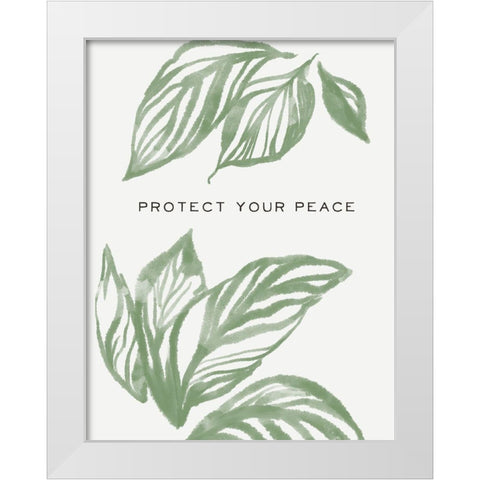 Serene Sentiment VI-Protect White Modern Wood Framed Art Print by HM Design