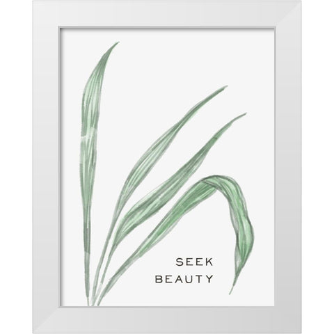 Serene Sentiment VII-Seek Beauty White Modern Wood Framed Art Print by HM Design