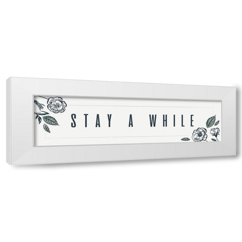 Simple Nature IV-Stay Awhile White Modern Wood Framed Art Print by HM Design