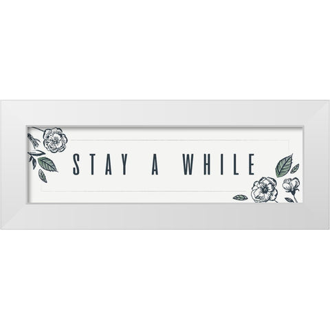 Simple Nature IV-Stay Awhile White Modern Wood Framed Art Print by HM Design