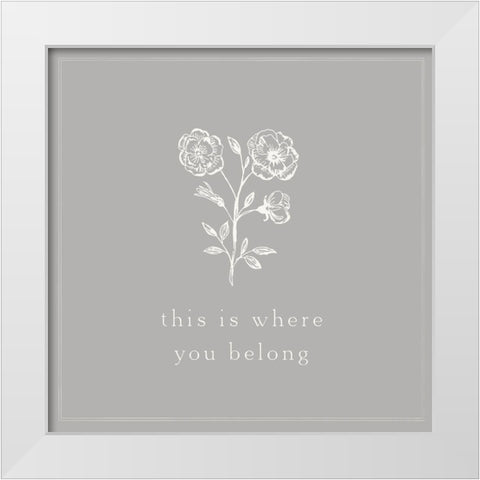 Simple Nature VII-This is Where White Modern Wood Framed Art Print by HM Design