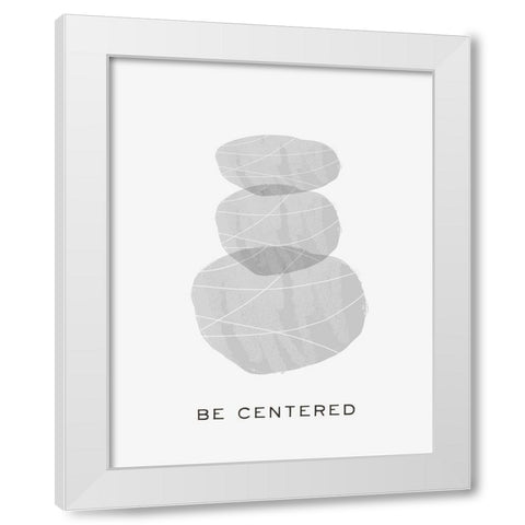 Zen Vibes I-Be Centered White Modern Wood Framed Art Print by HM Design