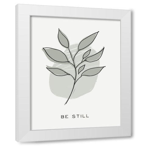 Zen Vibes III-Be Still White Modern Wood Framed Art Print by HM Design