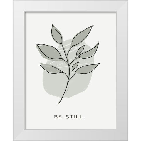 Zen Vibes III-Be Still White Modern Wood Framed Art Print by HM Design