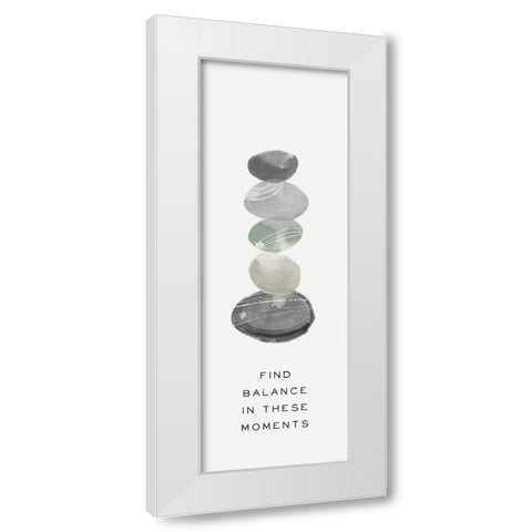 Zen Vibes IV-Find Balance White Modern Wood Framed Art Print by HM Design